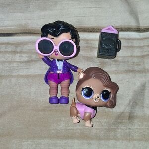 L.O.L. Surprise! Purple Doll with Pink Glasses and Brown Pet